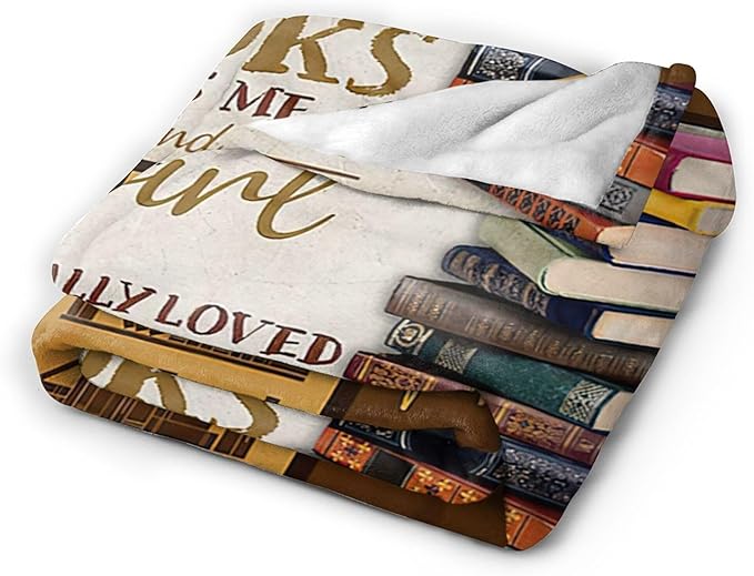 jerkboo Books Reading Blanket Throws Reading Gifts Reading Throw Blanket for Girls Kids Adults Soft Warm Cozy Fleece Blanket for Couch Sofa Bed 80""x60""
