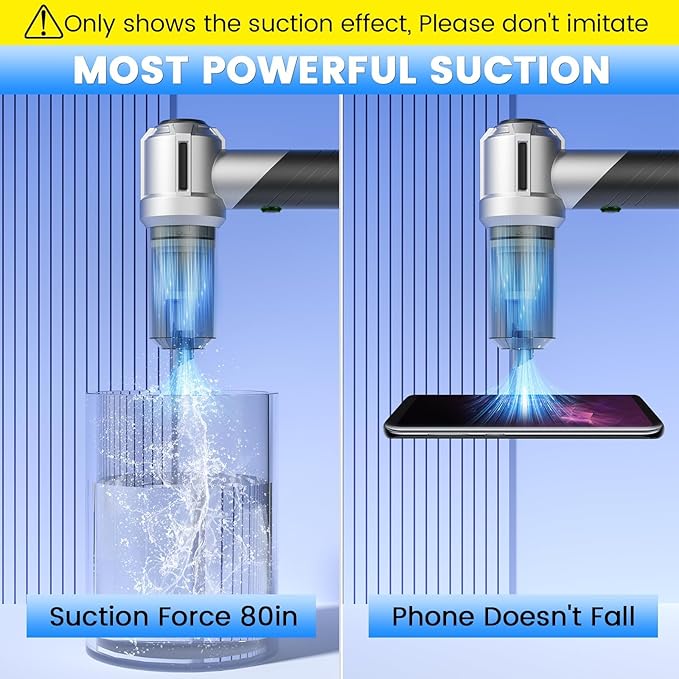 Car Vacuum Portable Cordless with 18000PA Super Suction, 4 in 1 Portable Air Blower/Car Vacuum 90°Foldable Handheld Rechargeable Brushless Motor, Gifts for Mother's Day for Home, PC