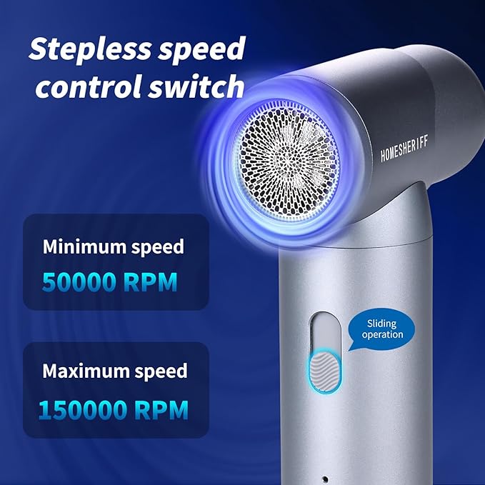 Compressed Air Duster-3 Gear Adjustable 150000RPM Electric Air Duster with LED Light, Rechargeable Cordless Air Blower for Keyboard Electric Devices Cleaning. Replaces Compressed Air Cans (space gray)
