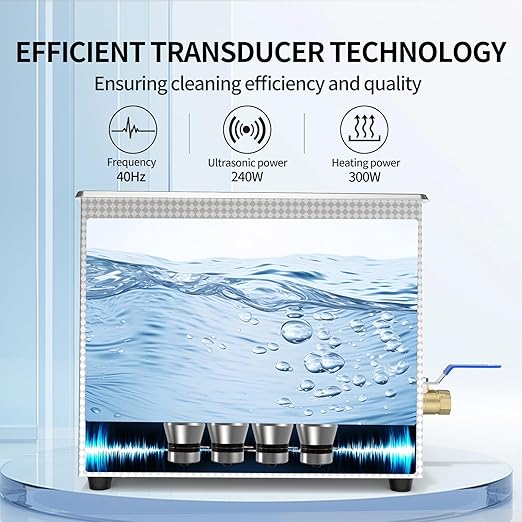 Granbo Ultrasonic Machine 10L 240W Jewelry Cleaner Ultrasonic Machine 40kHz with Heater Timer and Degassing,110V Digital Ultrasonic Jewelry Cleaner for Jewelry Glass Eyeglass Dental Parts Cleaning