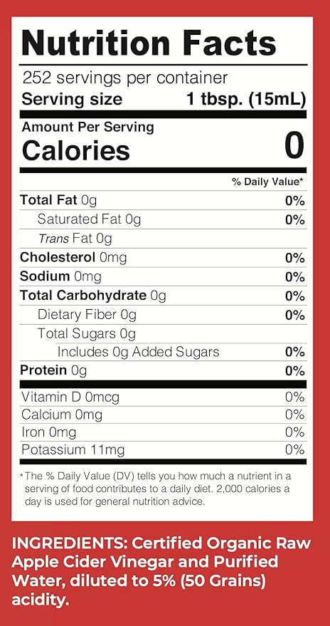 Lucy's Family Owned - USDA Organic NonGMO Raw Apple Cider Vinegar, Unfiltered, Unpasteurized, With the Mother, (2 Pack Gallon)
