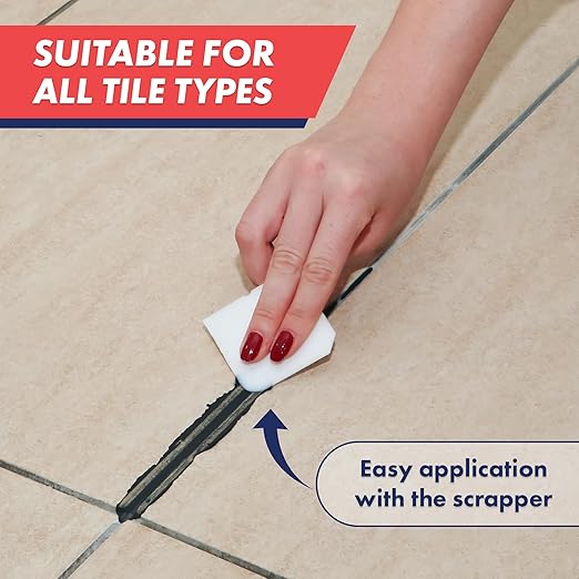 ZippySolve Tile Grout, Repair Kit, Restore & Renew Tile Joints Line, Fast Drying Tile Grout Paint Squeeze Tube for Bathroom Shower Kitchen Floor, Waterproof (8.8 oz, Dark Grey/Anthracite)
