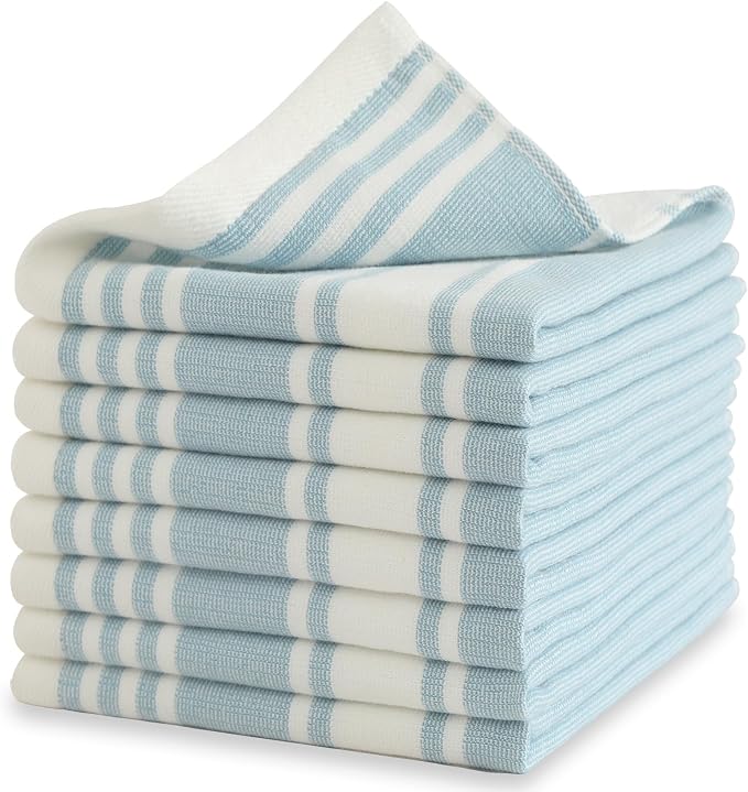 Dish Cloths 13”x 13”, 8-Pack Cotton Super Soft Absorbent Dish Rags, Quick Drying Dish Towels for Kitchen