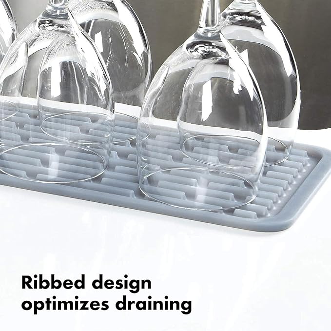 OXO Good Grips Silicone Stemware Drying Mat, Gray - Pack of 2