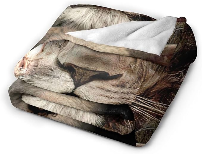 Tijuboni Lion Lamb Throw Blanket Christian Religious Gifts for Women Men Girls Boys Kids Adults Soft Flannel Fleece Blanket for Couch Sofa Bed Home Decor 50"x60"