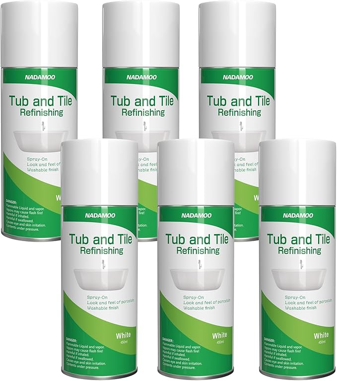 NADAMOO Tub and Tile Repair Kit + Spray Paint （6 cans）