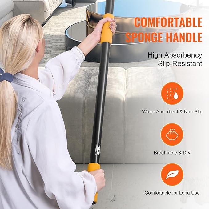VEVOR Telescopic Extension Pole, 6-24 FT Multi-Purpose Extension Pole, Sturdy Aluminum Alloy Paint Extendable Pole with Flip-Lock Design, Telescopic Pole for Painting, Dusting and Cleaning