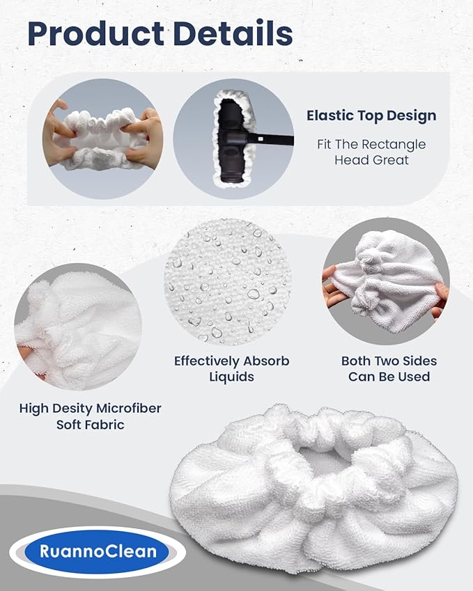Small Triangle Bonnets + Steam Cleaner Pads + Large Rectangle Bonnets Compatible with Dupray Steam Cleaner