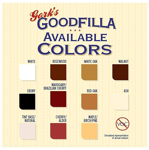 Goodfilla Cherry Alder, 1 Quart (3.5lbs), Wood and Grain Filler, Stainable, Tintable, Sandable, Sandable, Zero Waste, Non-Toxic, USA Made