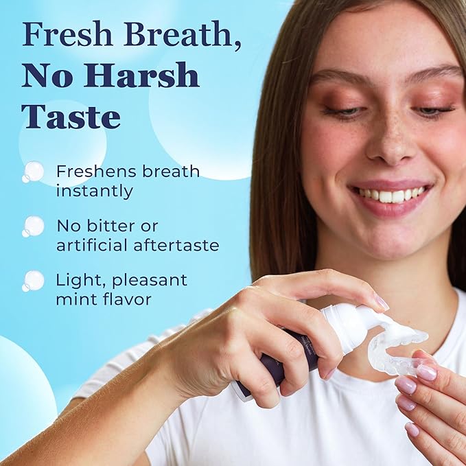 Aligner Cleaner Foam - Aligner and Retainer Cleaner Foam for Invisalign, Night Guards and Dentures, Helps Remove Stains & Build-Up, Keeps Appliances Clear, Fresh Mint Flavor, Travel-Friendly