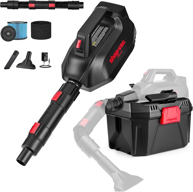 Shop-Vac Cordless 3-in-1 Wet/Dry Vacuum with Detachable Blower, 2 Gallon 20V Shop Vacuum for Car, Garage, Workshop & Jobsite, Charger Included, 5430082