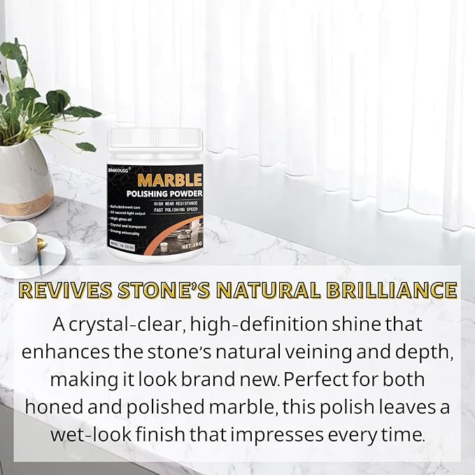 Marble Polishing Powder - Suitable for all kinds of stone polishing - Marble polishing treatment for restoring shine (5kg)