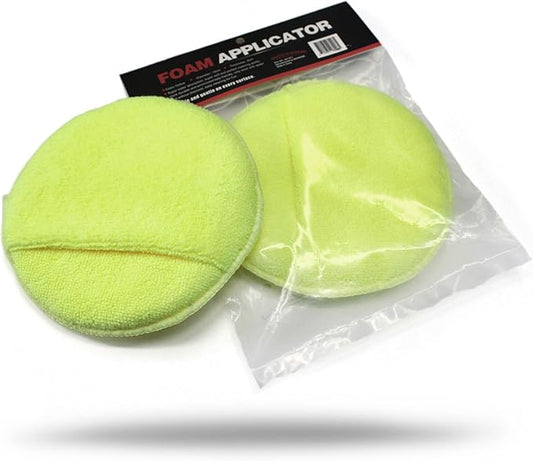 Maxshine 16cm Universal Yellow Multipurpose Microfiber Finger Hold Applicator – Soft, Reusable Pad for Waxing, Polishing & Cleaning – Ideal for Interior & Exterior Car Detailing