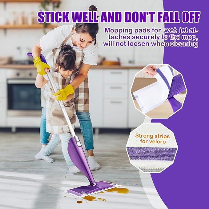 100 Pack Disposable Wetjet Pads Refills for Swiffer Wet Jet Mops, 4 Layers Thickened | Super Heavy-Duty Absorbent | Stickiness, Absorbent for Household Cleaning & Suit All Multi-Surface