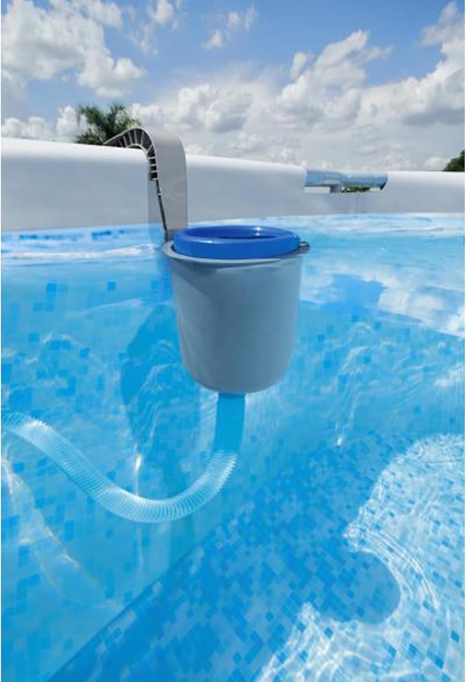 Bestway Flowclear Pool Wall Mounted Automatic Pool Surface Skimmer for Above Ground Pools with 530 Gallon and Above Filter Pumps, 4 Pack, White/Blue