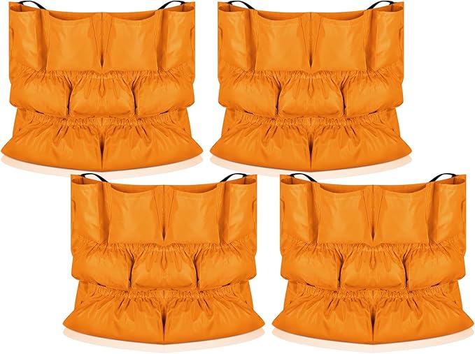 Frienda 4 Pcs Trash Can Caddy Bag Cleaning Caddy Bag for Garbage Bins Trash Holder Cart Garbage Bin Storage Organizer, Fits 32-50 Gallon Can, Janitorial Storage Cleaning Supplies (Yellow)