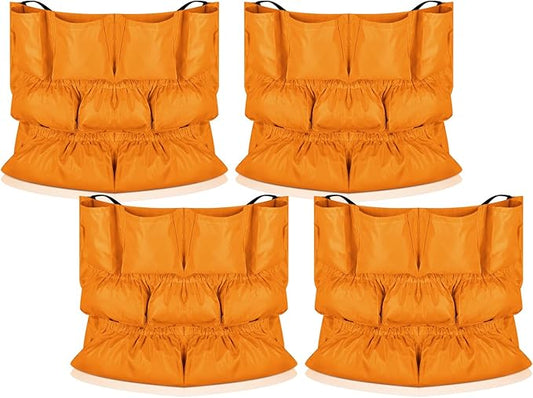 Frienda 4 Pcs Trash Can Caddy Bag Cleaning Caddy Bag for Garbage Bins Trash Holder Cart Garbage Bin Storage Organizer, Fits 32-50 Gallon Can, Janitorial Storage Cleaning Supplies (Yellow)