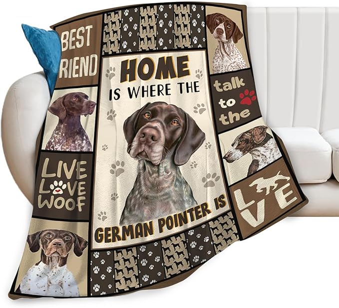 Tijuboni German Shorthaired Pointer Throw Blanket Dog Gifts for Girls Boys Women Men Kids Adults Soft Flannel Fleece Blanket for Couch Sofa Bed Home Decor 40"x50"