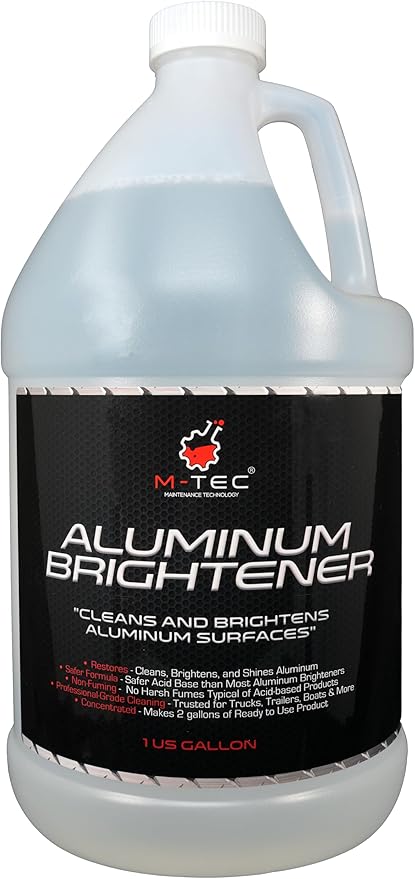 M-Tec Aluminum Brightener Concentrate, Heavy-Duty Aluminum Cleaner for Trailers, Wheels, Tanks & Boats, 1 Gallon Concentrate