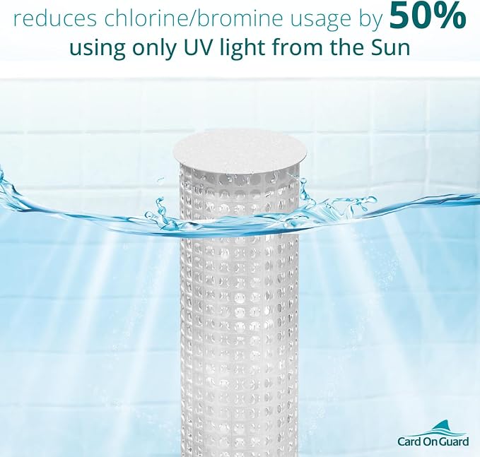 Solar Sanitizer Tube for Swimming Pools and Hot Tubs | BioPhotonX Technology Reduces Chlorine, Bromine Use by Minimum 50% for 12 Months | 4-Pack for Swimming Pools up to 40,000 Gallons