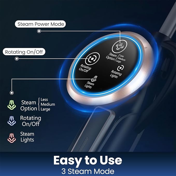 DEVOAC VM6 Scrubbing Steam Mop with Rotating Mop Pads, 10 in 1 Steam Mop, Lightweight Spin Mop & 3 Steam Modes for Hard Floor Laminate Marble Floors (Ink)