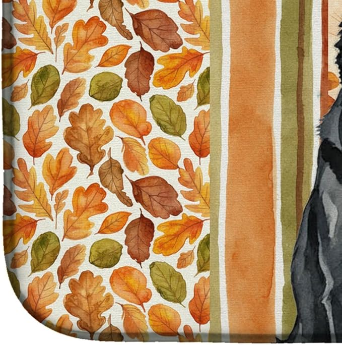 Caroline's Treasures Black German Shepherd Heirloom Fall Dish Drying Mat Absorbent Dish Drying Mat Pad for Kitchen Counter Dish Drainer Mat for Countertop, 14 x 21", Multicolor