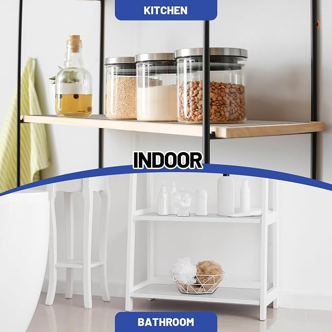 Sliner 4 Pack 18 x 48 Inch Wire Shelf Liner Clear Plastic Waterproof Liners for Organizing Metal Rack Shelves, Kitchen Cabinets, Cupboard, Pantry