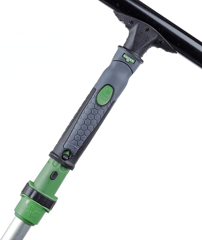 Unger Commercial 22" Swivel T-Bar Window Washer Handle – Lightweight Aluminum with 7-Position Adjustable Head for Hard-to-Reach Areas NI550