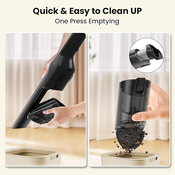 Sweepcent Handheld Vacuum Cordless, 24Kpa Car Vacuum with Brushless Motor, Charging Dock, Rechargeable, 1.5lbs Portable Handheld Vacuum with 2-Speed for Home/Car/Pet(Black)