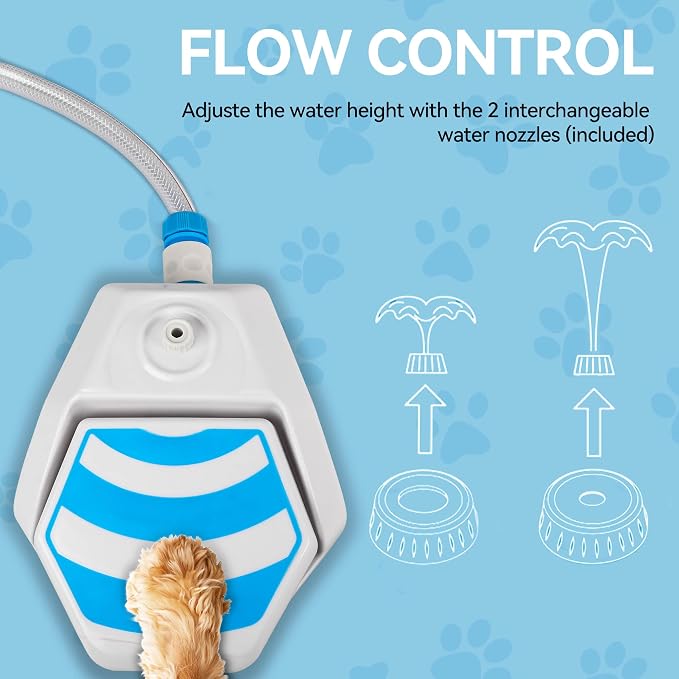 All For Paws Dog Water Fountain, Dog Sprinkler Paw Activated, Outdoor Water Fountain for Dog Drinking, Step On Pet Water Dispenser