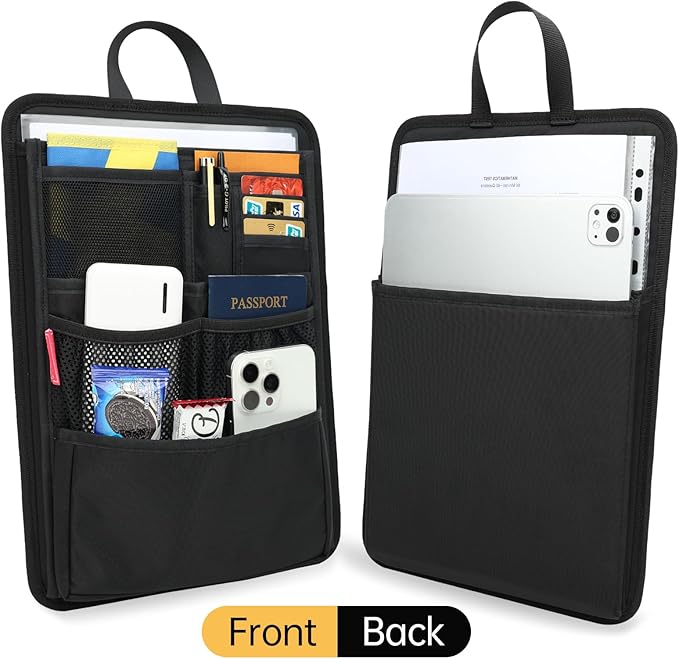 Slim Rugged Backpack Organizer Insert for Business Casual Men Women -13 Pockets,Padded Nylon,Max 14'' laptop - Black