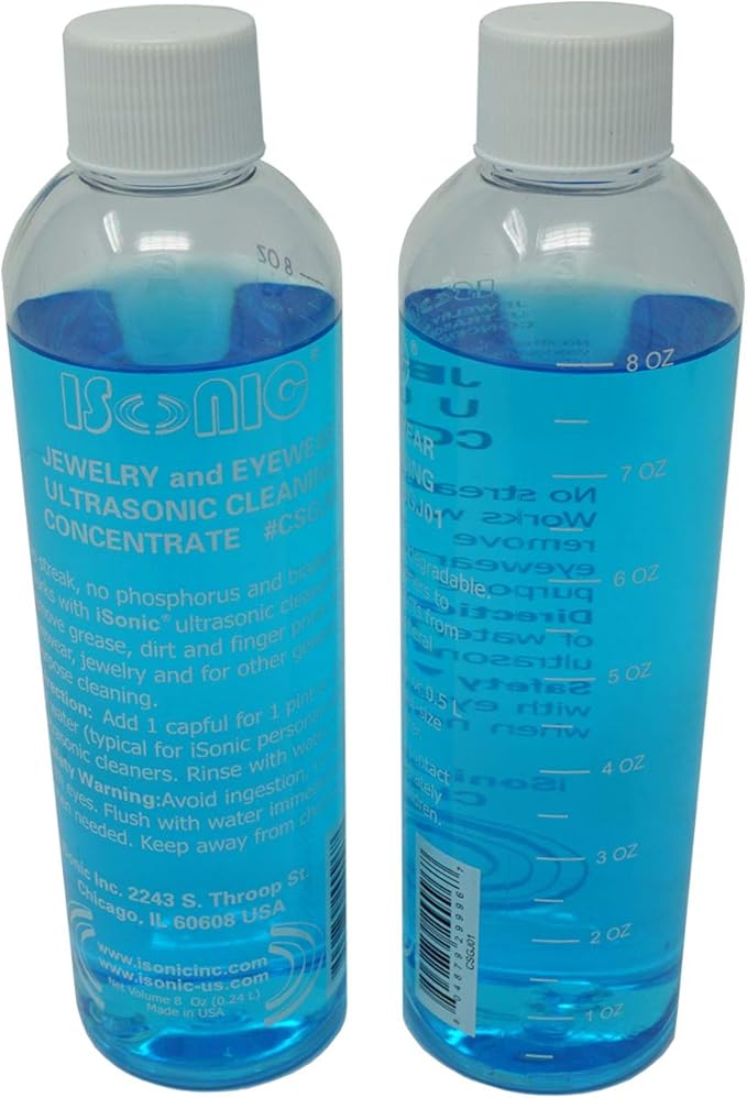 Ultrasonic Cleaner, UKOKE 3800S Professional Ultrasonic Jewelry Cleaner with Timer & iSonic - CSGJ01x2 CSGJ01-8OZx2 Ultrasonic Jewelry/Eye Wear Cleaning Solution Concentrate (Pack of 2)
