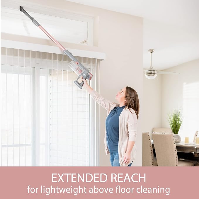 Kenmore Elite DS4090 Brushless Cordless Stick Vacuum Lightweight Vacuum Cleaner 2-Speed Power Suction LED Headlight 2-in-1 Handheld Vacuum for Hardwood Floor, Carpet & Pet Hair