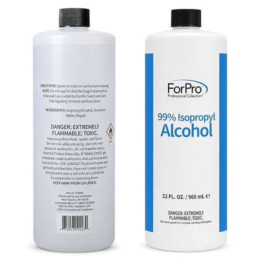 ForPro 99% Isopropyl Alcohol (IPA), 32 Fl Oz (960ml) – Pure & Unadulterated Concentrated Alcohol