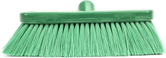 SPARTA 41278EC09 Flo-Thru Plastic Wall Scrub Brush, Equipment Brush With Soft Nylex Bristles For Industrial Kitchens, Hospitals, Commercial Cleaning, 4 Inches, Green