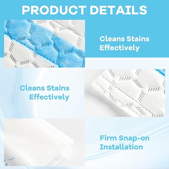 30 Pcs Disposable Mop Replacement Pads, Heavy Duty Cleaner Pad Refill Compatible with VM252 VM251 VM200 VM190 VC205 QM250 Models, Essential Household Vacuum Mops Replacement Accessories