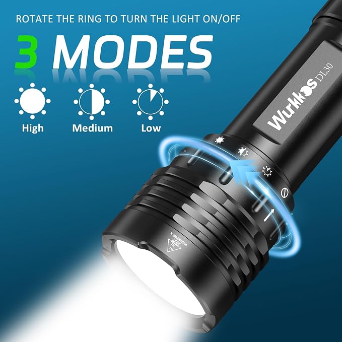 Wurkkos DL30 Dive Light Scuba Diving - Dive Flashlight Super Bright Max 3600 Lumen with 90CRI 100m Underwater Flashlight for Diving IPX-8 Waterproof Submersible Flashlight
