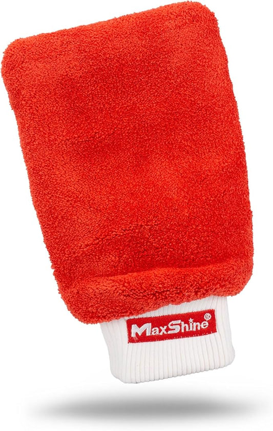 Maxshine Universal Red Clay Washing Mitt for Car Detailing – Microfiber Mitt Removes Contaminants from Paint, Glass, Chrome & Plastic – Clay Bar Alternative for Smooth, Clean Finish