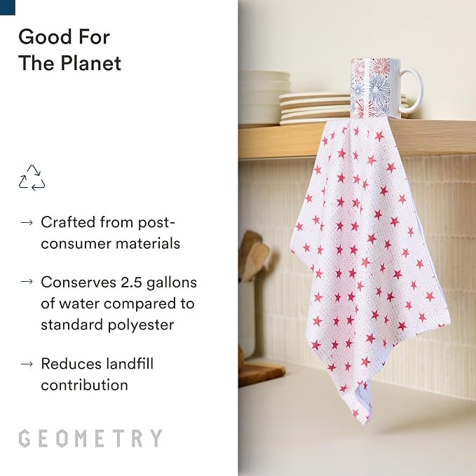 GEOMETRY Kitchen Tea Towel - Quick Dry Microfiber Cloth Dish Towels for Kitchen Drying - Premium Quick Dry Towel (Gradient Star, 1-Pack)