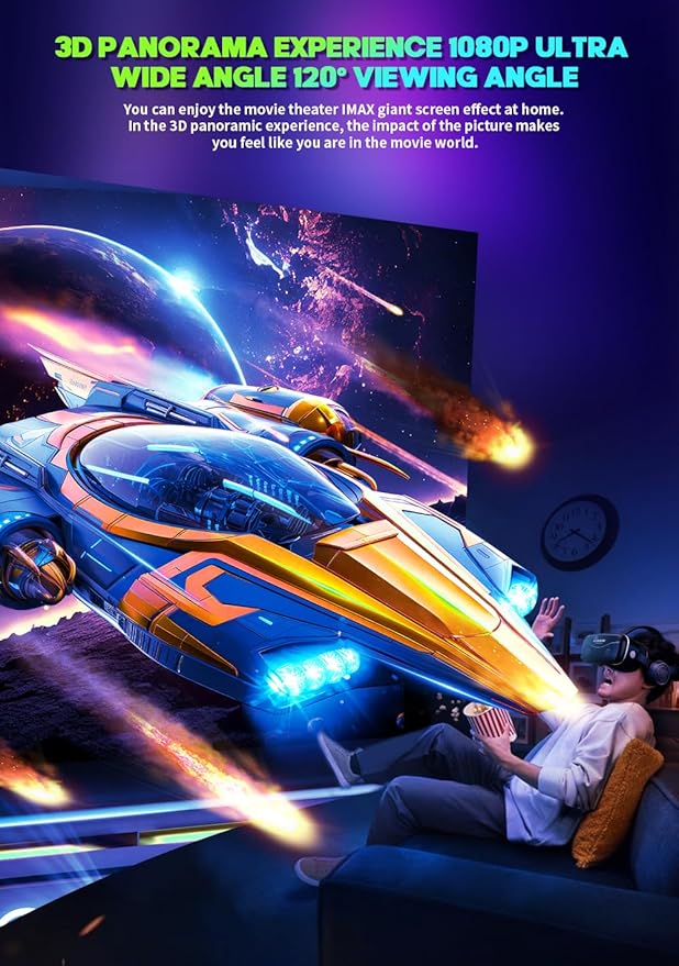 All-in-One Smartphone VR Headset | Built-in Hi-Fi Headphones, 120° Wide FOV, Aspherical Lenses | The Ultimate 3D Movie & Mobile Gaming Kit