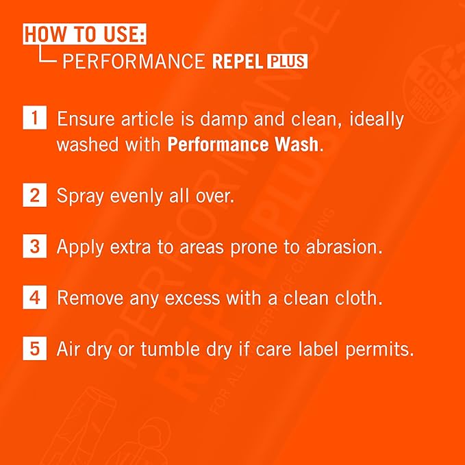 Grangers Performance Repel Plus, 9.3 fl oz| Spray-On Waterproofing Treatment for Gore-Tex, eVent & Technical Outdoor Apparel | Restore DWR Water Repellency on Jackets, Gear & Fabrics | PFC-Free