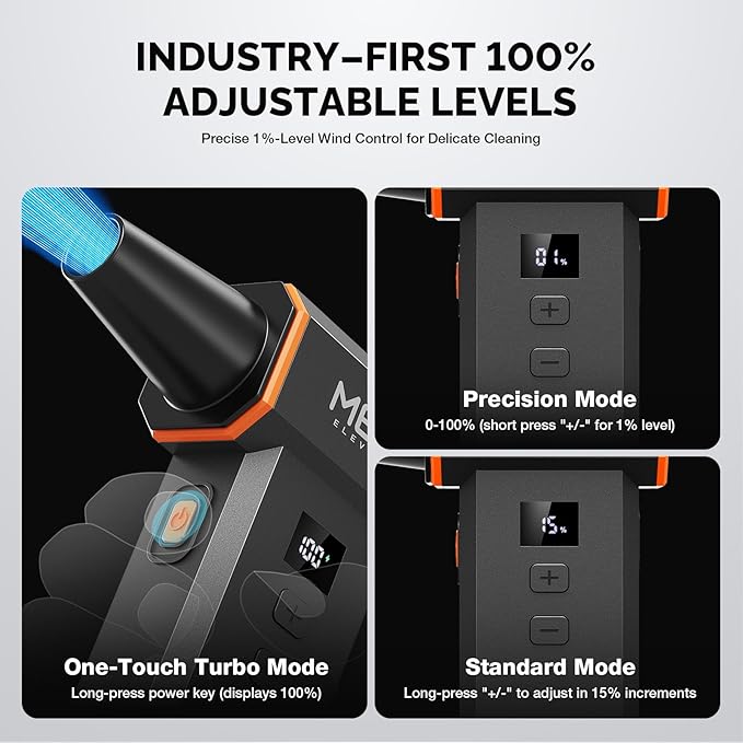 Electric Air Duster 220,000 RPM 100 Stepless Levels, Brushless Motor & LED Display Cordless Air Duster with Cleaning Kit, Mini Dust Blower for PC, Keyboard, Car, Home & Outdoor