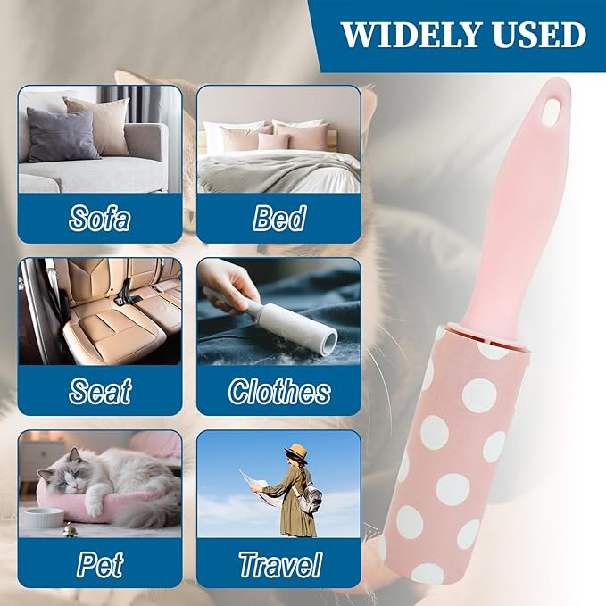 40 Pcs Mini Lint Roller, Lint Roller for Travel Size Sticky Removing Tool House Essentials for Pet Hair Removal Travel Clothes Gifts Bags Furniture Car Seat