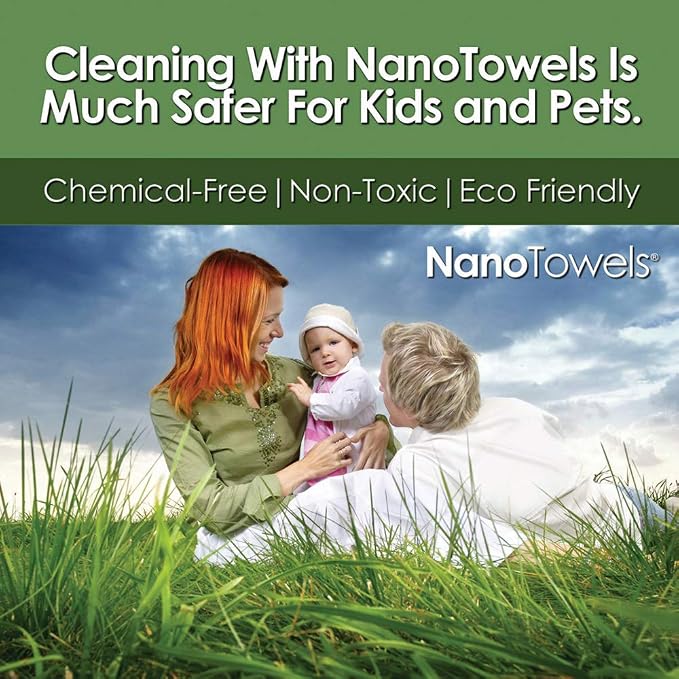 Nano Towels - The Amazing Eco Cloth that Cleans Virtually Any Surface with Only Water. No More Paper Towels Or Toxic Chemicals. 4-Pack (14x14, Lavender)