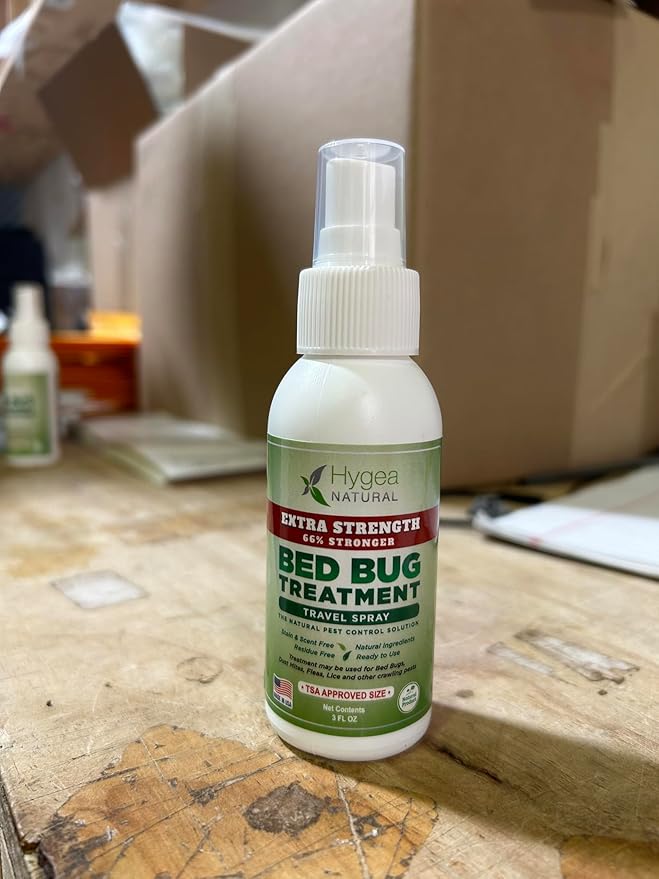 Hygea Natural Extra Strength Bed Bug Killer & Mite Travel Spray - TSA Approved Size - Child & Pet Friendly - Stain & Odor Free - for Hotel, Suitcase, Backpack, Shoes - 66% Stronger Formula(2pk, 3 oz)