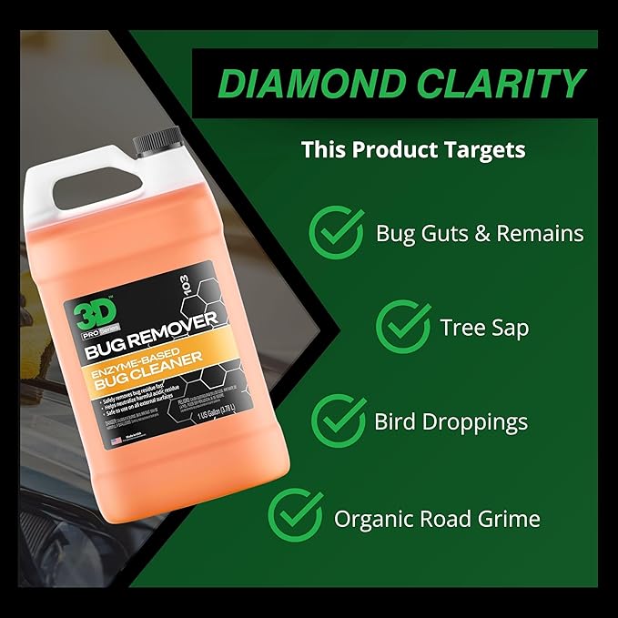 3D Bug Remover + Pink Car Soap – Exterior Cleaner & pH Balanced Car Wash Combo – 1 Gallon Each