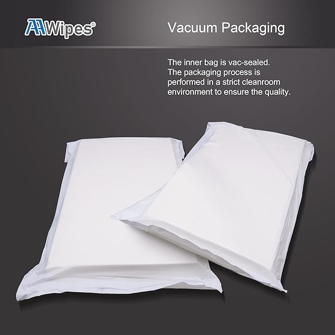 AAwipes Cleanroom Wipes Nonwoven Wipers Cellulose/Polyester Blend (12" x 24" 150PCS) for Lab, Electronics, Pharmaceutical, Printing and Semiconductor Industries (NW0681224-150)