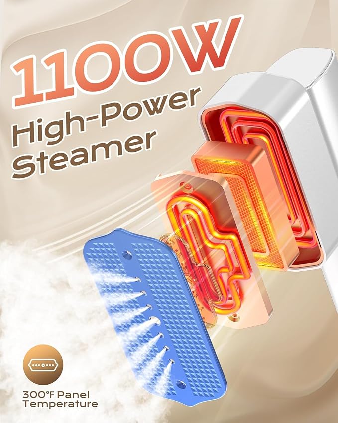 Steamer for Clothes, Portable Handheld Garment Steamer, 2 In 1 Steam Iron for Clothes, 1100W Powerful Travel Steamer with 100ml Water Tank, Wrinkles Remover for Home Office Travel 120V