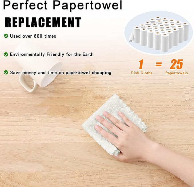 Homaxy 12 Pack Kitchen Dish Cloths (10 x 10 Inches, White), Super Soft and Absorbent Coral Velvet Dish Towels, Nonstick Oil Fast Drying Microfiber Cleaning Cloth, No Lint Household Dishcloths