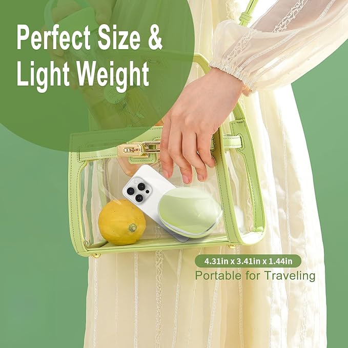 Contact Lens Cleaner, Portable Ultrasonic Contact Lens Cleaning Machine with USB Charger, LED Timer Display & 5 Contacts Solution Cases Kit for Soft Hard Colored RGP Lenses (Avocado Green)